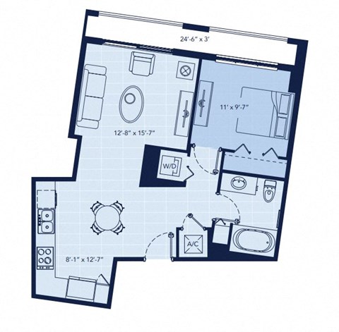 a floor plan of a small apartment at Regatta at New River, Florida